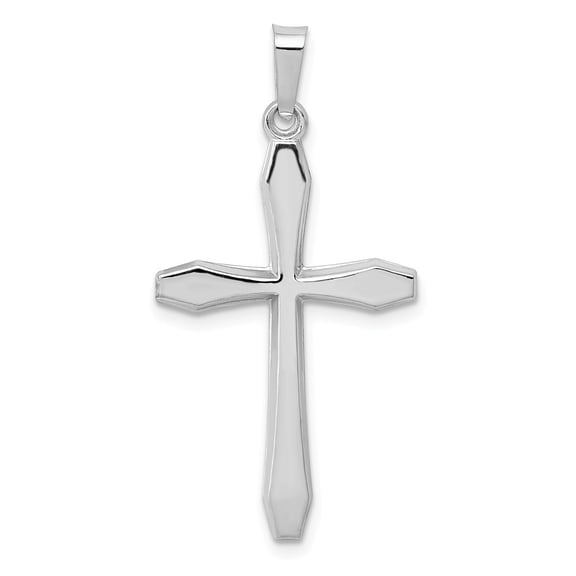 16.88mm 14k White Gold Polished Cross Pendant - .6 Grams