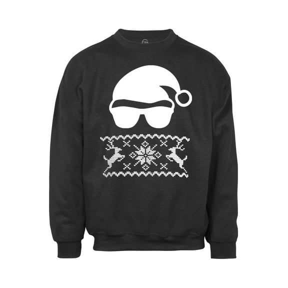 Mens Santa Sunglasses Ugly Christmas Ugly Sweatshirt - Black - Small