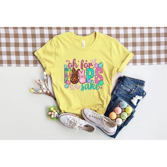 Oh For Peeps Sake T-Shirt, Funny Easter Shirt for Women, Cute Happy Easter Tee, Easter Day Family Shirt, Matching Easter T-Shirt