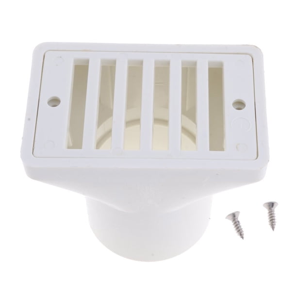 Escurridor de fondo de piscina de 1,5 pulgadas, escurridor principal cuadrado, herramienta de escurridor de piso, accesorio para piscina exterior (blanco)