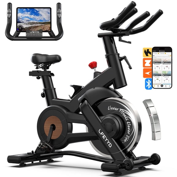 LFEYYD Semi-Commercial Exercise Bike Built-in Bluetooth Pro Magnetic Stationary Bicycles for Gym Home Workout Weight up to 380LBS