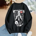 thumbnail image 5 of KHONTS Women Skeleton Sweatshirt Halloween Maternity Sweatshirts Crewneck Pullover Tops Pregnancy Announcement Tee Tops Black XL, 5 of 5
