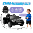 thumbnail image 6 of Licensed Benz CLS 350 12V Electric Ride on Toys with Bluetooth Music, LED Lights, Spring Suspension, Power Car Wheels, Electric Car for Kids with Parent Remote Control (Black), 6 of 7