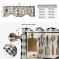 thumbnail image 6 of Kitchenware Tie Up Valance Curtains for Windows, Kitchen Curtains Window Treatments, Vintage Kitchen Cooking Tool White Black Checkered Short Window Shades Valances for Bedroom Bathroom Cafe 54"x18", 6 of 8