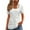 White, variant on Gfyviroh Trendy Women's Tops Lace Square Neck Casual Tops Short Sleeve 3/4 Sleeve T-shirts Hollowed-out Pullover