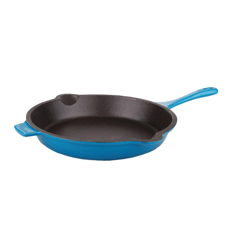 BergHOFF 2Pc Enameled Cast Iron 10 Fry Pan, 10 Grill Pan Set, Induction  Cooktop Ready, Oven Safe Up to 400°F, Blue