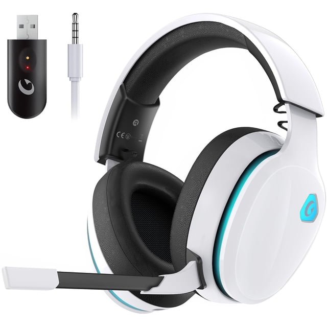 Cascos Gaming Inalámbricos 2.4GHz Gtheos para PC, PS4, PS5, Mac, Nintendo Switch, Bluetooth 5.0, Micrófono Desmontable, Sonido Estéreo