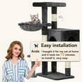 thumbnail image 6 of BestPet 36 inch Tall Cat Tower with Cat Scratching Post,with Cat Hammock & Funny Toy,Light&nbsp;Gray, 6 of 7