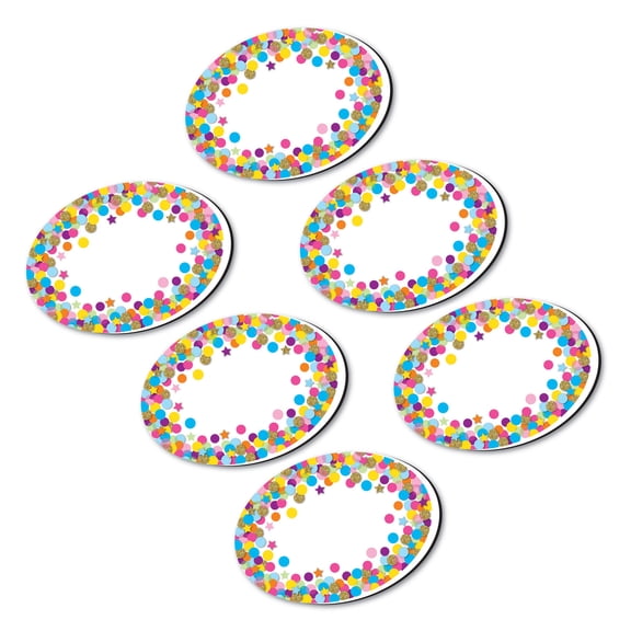 Ashley Productions Magnetic Whiteboard Eraser, Oval Confetti, Pack of 6