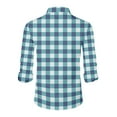 thumbnail image 5 of LTTVQM Button Shirts for Men Plaid Graphic Casual Tee Vacation Long Sleeve Tops Collar Spring Summer Trendy Clothing Blue XL, 5 of 5