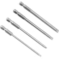 thumbnail image 1 of AVEKI Screwdriver Bits Set 4pcs 1/4 inch Hex Shank Magnetic Slotted Screwdriver Bit 100mm Length S2 Screw Driver Kit Tools 0601M, 1 of 4