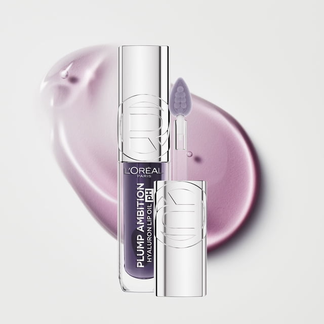 L’Oreal Paris Plump Ambition pH Color Changing Lip Oil, Plumping Lip Gloss, Gentle Tingling, Non Sticky, Hydrating and Moisturizing, Infused with Hyaluronic Acid, CRISTAL ICE, 5 ml