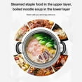 thumbnail image 3 of Stainless Steel Stack and Steam Pot Set - and Lid,Steamer Saucepot double boiler-2 Tier Steamer Pot Steaming Cookware, 3 of 5