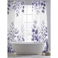 thumbnail image 5 of Purple Eucalyptus Leaves Sheer Curtains 96 Inch Length 2 Panels Set Window Treatments, Watercolor Spring Summer Botanical Rod Pocket Semi Curtains for Living Room/Bedroom/Kitchen Décor, 104"W x 96"L, 5 of 7