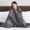 thumbnail image 3 of Weighted Blanket for Adults, Cooling Breathable Heavy Blanket with Premium Glass Beads, Soft Thick Blanket for All-Season (Dark Grey,Full Size 48"x72"-15lbs), 3 of 8