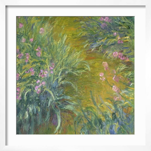 Art.com Iris Giclee Print by Claude Monet, White Frame Wall Art, 21" x 21"