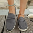 thumbnail image 2 of Xfvqtps Womens Casual Slip on Loafers Comfortable Flat Shoes Fall Breathable Round Toe Moccasins with Cushioned Insole Lightweight Walking Shoes Gray, 2 of 9