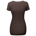 thumbnail image 2 of FashionOutfit Women's Basic Solid Vneck Various Color Short Sleeve, 2 of 3