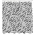 thumbnail image 3 of Geometric Shower Curtain, Hand-Drawn Sketch Deformed Hexagon Shapes Inspired From Honeycomb Structure, Fabric Bathroom Set with Hooks, 69W X 70L Inches, Black and White, by Ambesonne, 3 of 3