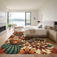 thumbnail image 3 of ODIKA 4'x6' Machine Washable Non-Slip Area Rug, Southwestern Burnt Orange High Traffic Rug, Orange, 1269084, 3 of 7