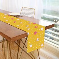 Yayeee Table Runner 90 inches Long Home Kitchen Dinning Party Decoration, White Stars