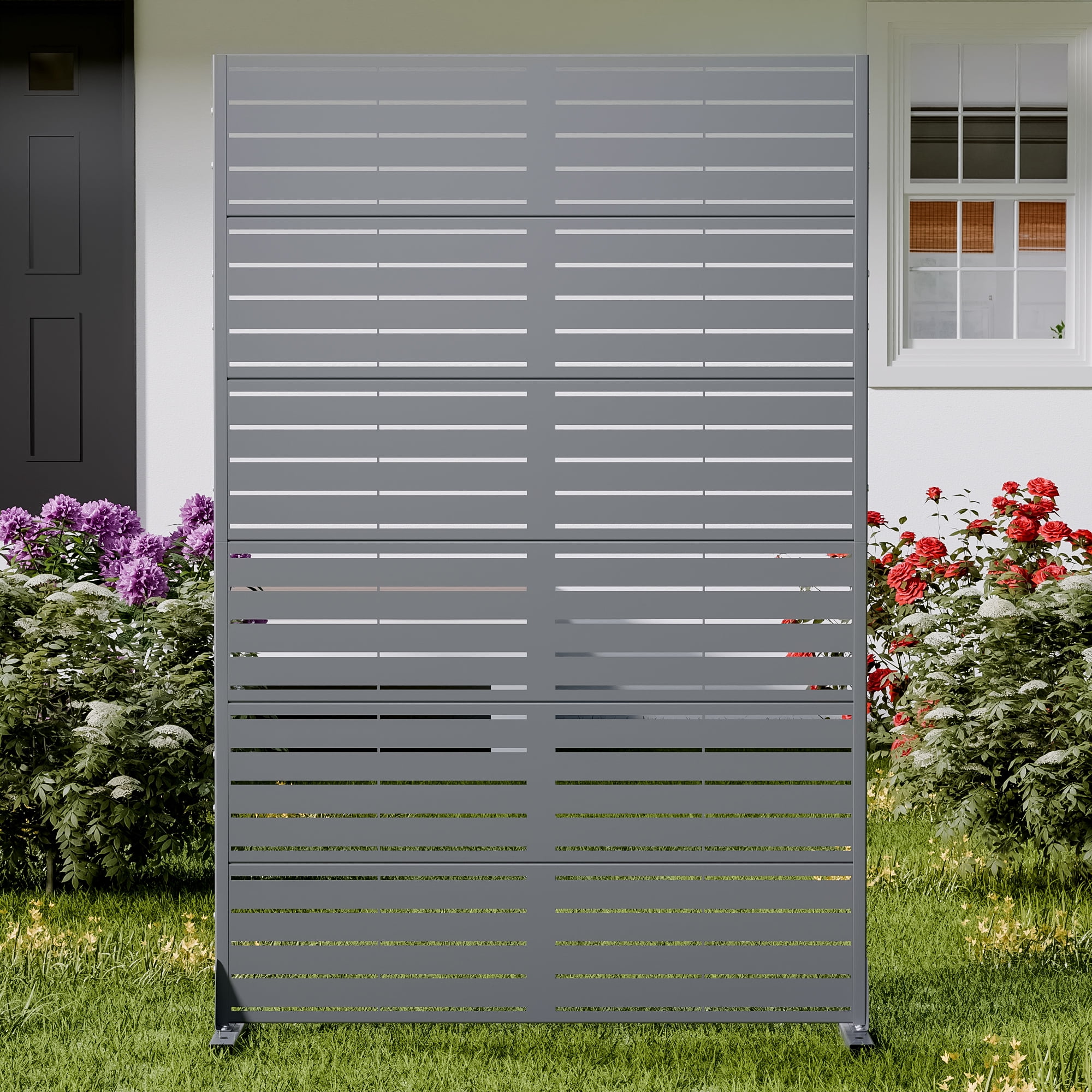 MAYEERTY 72×47 6 Panels Classic Blinds Cambrian Rock Gray Galvanized Steel Screen