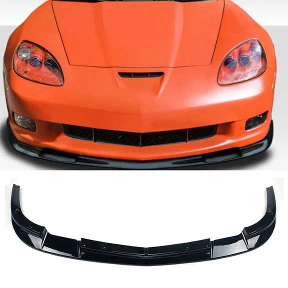 Front Bumper Lip Fit for 2006-2013 Chevy Corvette C6 Z06 Front Spoiler Lip Splitter Bumper Glossy Black ABS Painted ZR1 Style