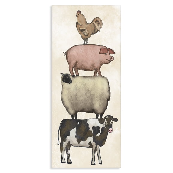 Stupell Industries All Together Vintage Farm Animals Canvas Wall Art, design by Leah Noel Art
