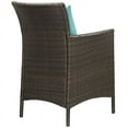thumbnail image 3 of Modway Conduit 17" Rattan Patio Dining Armchair in Brown/Turquoise (Set of 2), 3 of 3