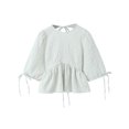 thumbnail image 2 of HH TRAF 2024 Blusa de jacquard de moda de verano para mujer, cuello redondo, sin espalda, suelta, corta, top femenino, ropa de calle salvaje, camisa para mujer, 2 of 5