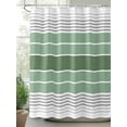 thumbnail image 2 of Fsddascl Sage Green Stripes Shower Curtain Set - 54" x 78" Washable Bathtub Curtain with 12 Hooks, Modern Spring Abstract Striped Waterproof Fabric Stall Shower Curtains for Bathroom/Bathtub Décor, 2 of 6