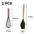 thumbnail image 2 of 2 utensilios de cocina de silicona con mango de madera, no tóxicos y antiadherentes, resistentes al calor y aptos para lavavajillas, 2 of 5
