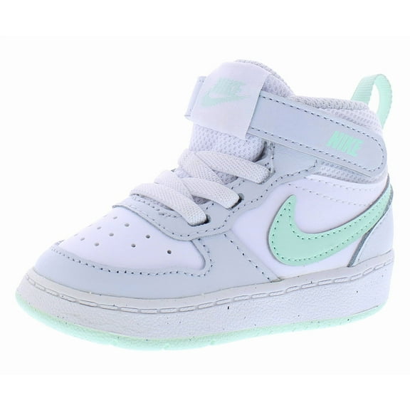 Nike Court Borough Mid 2 Infant/Toddler Shoes Size 10, Color: Pure Platinum/Mint Foam White