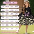 thumbnail image 6 of FKELYI Floral Butterfly Moon Print Ruffle Twirly Dress for Girl Long Sleeve Crew Neck Casual Dress for Party Holiday Spring Fall Playwear for 3-14 Y Girls, 11-12 Y, 6 of 6