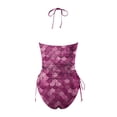 thumbnail image 5 of Swimsuits Women Fish Scale Printed Lace Up Removable Bra Padded Separate Pink Womens Bathing Suits S, 5 of 5