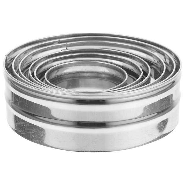 6Pcs Round Cake Ring Stainless Steel Cake Ring Mousse Mold Kitchen Baking Cake Ring Mold