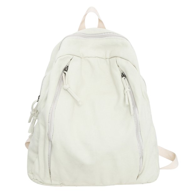 Mochila grande Bolso casual unisex de lona de gran capacidad para mujeres y hombres al aire libre (blanco)