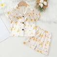 thumbnail image 2 of TOWED22 Girl Pajamas Silk Pjs Shirt Tops Shorts 2Piece Set Toddler Kids Little Girl Nightgown Gift,4-5 Y, 2 of 7