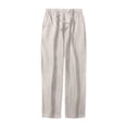 thumbnail image 6 of ZORYEVY Cotton Mens Pants Winter Casual Straight Leg Plus Size Trousers for Men Lightweight Solid with Pockets Elastic Waist Drawstring Pants, 6 of 6