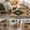 thumbnail image 6 of Brown Southwest Large Area Rugs for Bedroom Living Room, Soft Non Slip Carpet Bedside Rug, Boho Aztec Ethnic Abstract Geometric Round Floor Cover Kitchen Accent Rug 4' for Dining Room/Office, 6 of 9