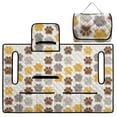 thumbnail image 4 of COEQINE Bag-Style Foldable Golf Cart Seat Cover, Compact Carry Design with Handle, Universal 51.2"x30.3" for Most 2-Seaters, Quilted Polyester, 4 Front Pockets, Yellow Brown Paw Print, 4 of 8