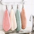 thumbnail image 4 of HEVIRGO Kitchen Washcloths Super Absorbent Cleaning Cloth Car Dishwashing Hangable Rag Soft Towel, Pink, 4 of 8
