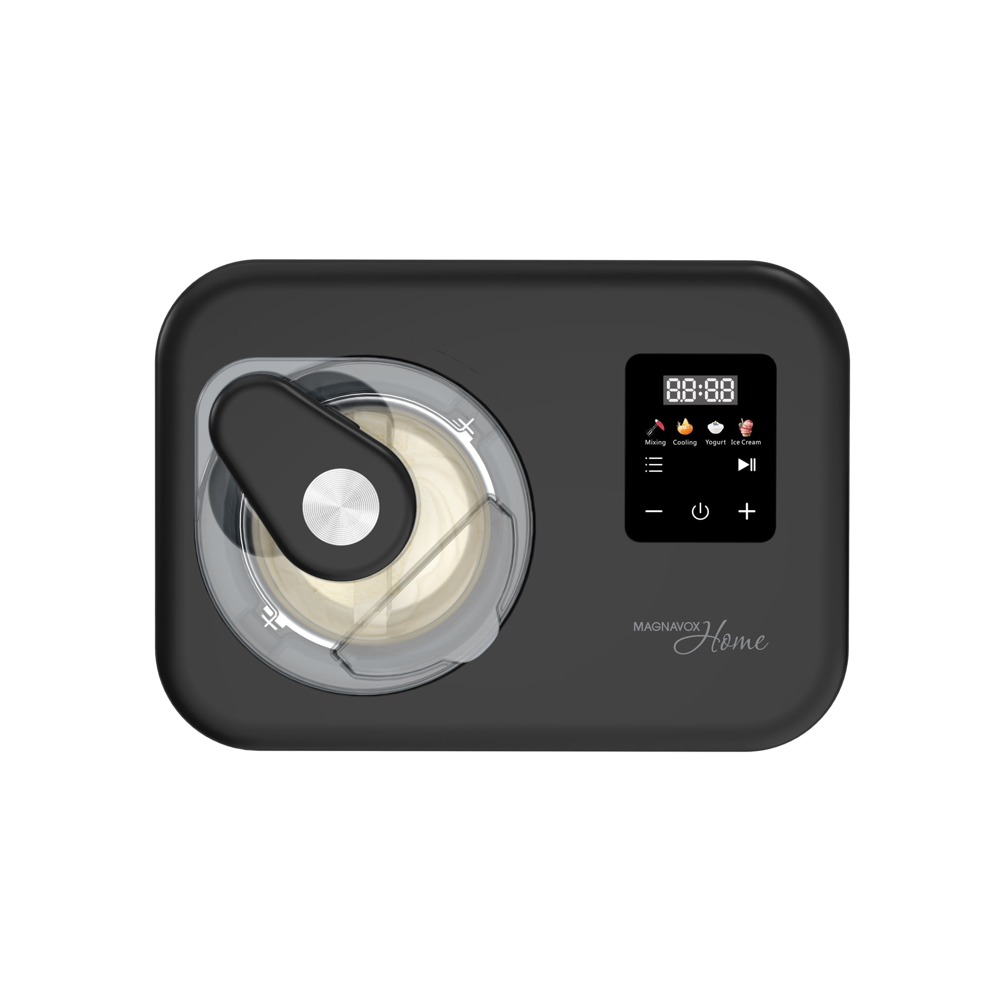 Magnavox 1.3 qt. Electric Ice Cream Maker with Built-in Compressor and Touchscreen Controls, Black