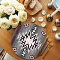 thumbnail image 2 of Red Gray Round 13 Inch Placemats Set of 6, Southwest Retro Ethnic AztecTexture Bohemian HeatResistant Non Slip Place Mats for Dining Table, Wipeable Braided Kitchen Table Mats for Housewarming, 2 of 9