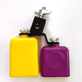 thumbnail image 4 of Double Sambago Bell Latin Music Yellow Cowbell High Low Sound Knocker Drum Percussion Instrument Part Accessories, 4 of 7