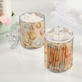 thumbnail image 2 of Yayeee 2 Pack Qtip Holder Bathroom Cotton Swab Canister with Lid Clear Dispenser Set, Watercolor Seashell, 2 of 6