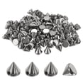 thumbnail image 1 of Uxcell 100Pcs Studs de Cono de Picos 0.31x0.31" Plástico con Agujero para Manualidades Negro Metálico, 1 of 6