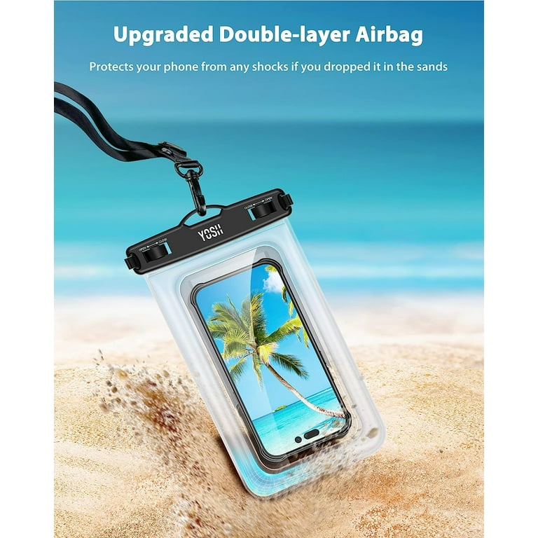 YOSH 2024 IPX8 Floating Waterproof Phone Pouch Floatable Waterproof Phone Case Dry Bag for Swimming with Adjustable Lanyard for iPhone 15 14 13 12 11 Pro Max Samsung S23 S22 A14 A71