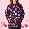 thumbnail image 3 of Womens Valentines Day Scrub Jacket Button Down Long Sleeve Holiday Scrubs Top Valentine Love Printed Nursing Working Uniform, 3 of 3