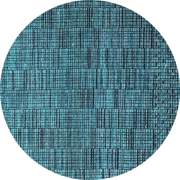 Ahgly Company Indoor Round Abstract Light Blue Modern Area Rugs, 4' Round